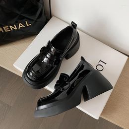 Kleid Schuhe Hohe Qualität 34-39 Frauen Pumps Echtes Leder 2023 Frühling Chunky Loafers Plattform Heels Mode Damen Schuhe