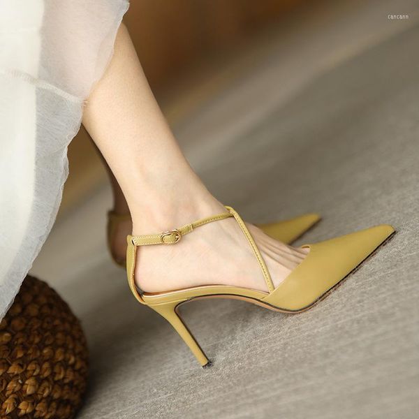 Chaussures habillées de haute qualité femme pointu sandales à talons aiguilles sauvage fée Style élégant unique formel Banquet mode femmes