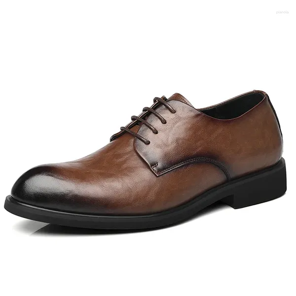 Zapatos de vestir de alta calidad aumento de altura Oxford hombres traje de cuero ascensor brogues boda ascensor formal