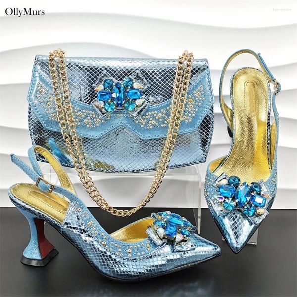 Zapatos de vestir de alta calidad estilo italiano damas sadal y bolsa conjunto africano verano tacones casuales con para combinar para fiesta