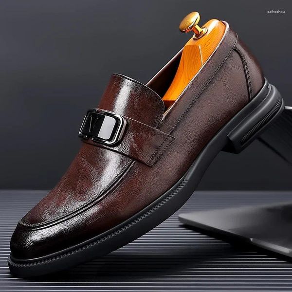 Chaussures habillées de haute qualité pour hommes formels de luxe en cuir datant des hommes masculins masculins brun oxford