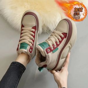 Zapatos de vestir Zapatos altos de algodón invierno cachemira cálido casual deportes mujeres antideslizante suela suave cuero papá 231130