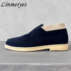 Kleding schoenen Hot Sale Casual Shoes Men Cow Suede Slip-on Business Lisured Shoes buitenshuis Run schoenen Summer Walk Rome Flat Shoes Men J230818