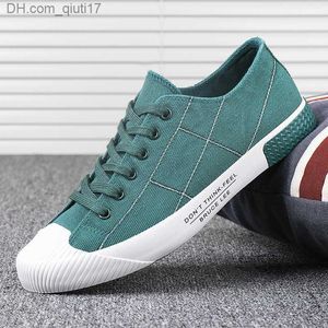 Jurk Schoenen Hot selling goedkope canvas herenschoenen groene platte schoenen heren veters ademende casual schoenen heren Espadrilles zapatos hombre Z230809