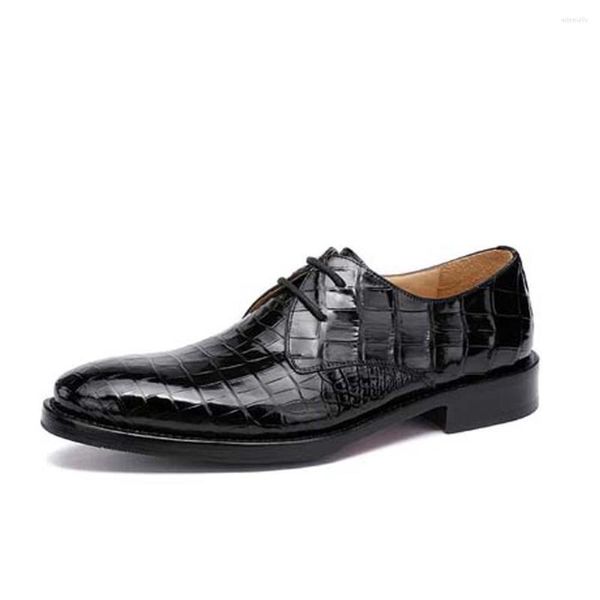 Zapatos de vestir Hulangzhishi Importación Cocodrilo Hombres Proceso Moda Cómodo Negocio Cuero Masculino Formal