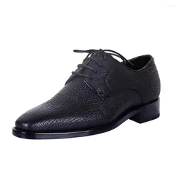 Chaussures habillées Hulangzhishi Sharkskin Lace-up Business Homme Cuir Haut de gamme Confortable Mode Hommes Formel