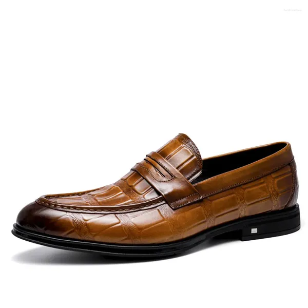 Robe chaussures hommes italiens en cuir classique décontracté affaires mocassins sans lacet formel bureau mariage