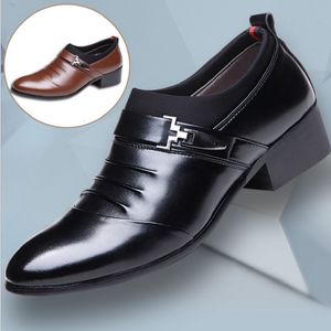 Geklede schoenen Italiaanse heren instappers zwart leer voor grote maten puntschoen Business Casual formele bruiloft 230901