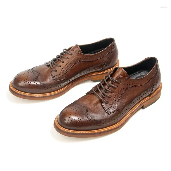 Chaussures habillées italiennes en cuir véritable hommes formels à la main mode véritable élégant mariage social richelieu homme