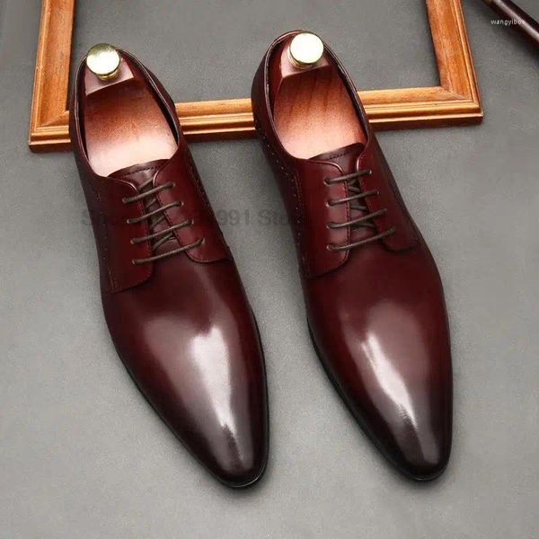Chaussures habillées style italien en cuir authentique à la main