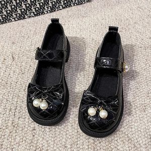 Dress Shoes Japanse College Style Small Leather Round Head Cute JK Uniform Lolita Pearl Princess Cosplay