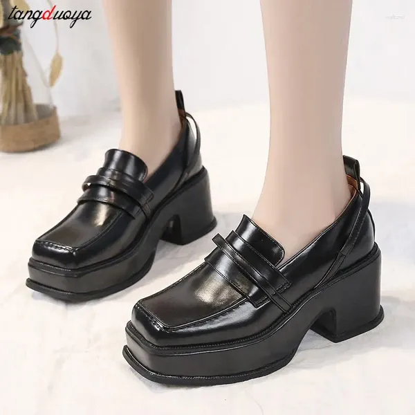 Chaussures habillées Japonais Étudiant lycée 2024 Femmes Lolita Plateforme Pumps en cuir femme Toe rond