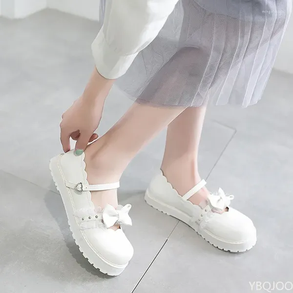 Zapatos de vestir japonés kawaii jk uniforme mary janes mujer lolita cosplay tacón bajo mujeres rosa blanco rojo boda novia zapatos mujer