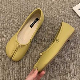 Jurk Schoenen Japanse Stijl Tabi Ninja Schoenen Vrouwen Gezellige Lederen Flats Split Hoof Toe Loafers Femme Mary Jeans Mocasines dames Ballerina Schoen J230727