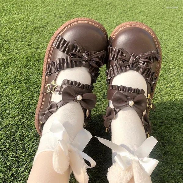 Zapatos de vestir japonés dulce lolita princesa linda cloque de lazo