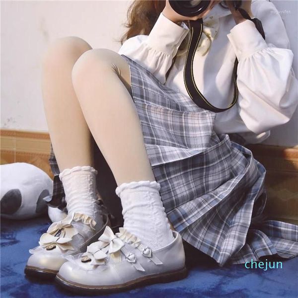 Zapatos de vestir de mujer japonesa Jk uniforme Lolita encaje lindo dulce cabeza redonda Retro chica oso