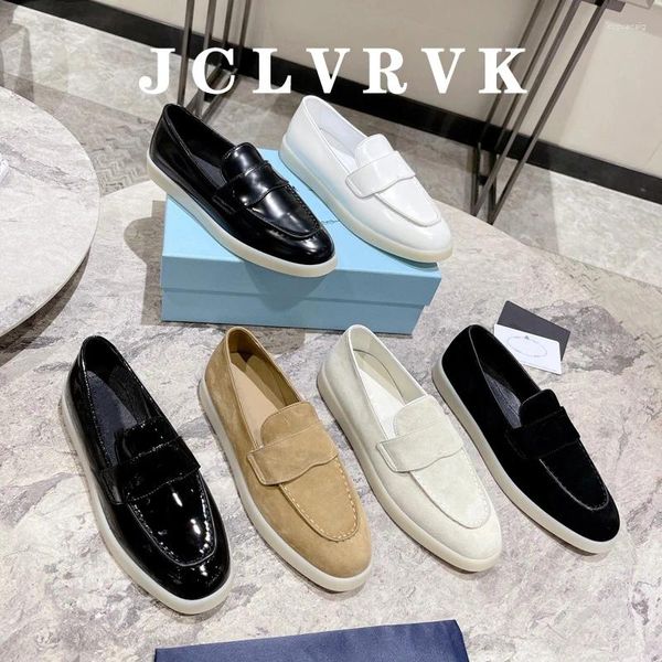 Chaussures habillées jclvrvk femmes décontractées flats mode femelle kaki de haute qualité en daim extérieur slip on dames marque rond orteil confortable