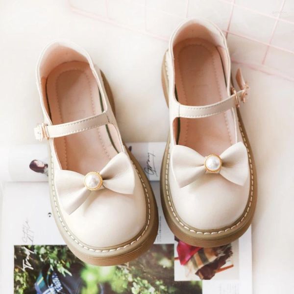 Chaussures habillées jk uniforme Mary Jane Round Head Lolita mignon Japanese Bow Doll Sweet Girl School Anime Low Talon