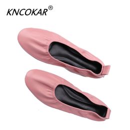 Dress Shoes KNCOKAR Grandma Flat Bottom Spring Style Shallow Mouth Restoring Ancient Ways Ballet Female Single Shoe 230718