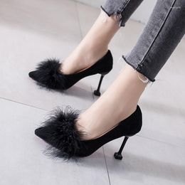 Chaussures habill￩es style cor￩en Furry High talons talons aiguilles mecleutti Luxury Femme 2022 ￉l￩gants petits pompes ￠ talon scarpe Donna Mary Janes