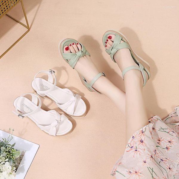 Eleganckie buty Koreański styl Sandały Koturny Obcas Łuk Damskie Platforma Bajkowy Moda Wszechstronny Sapatos Femininos De Luxo