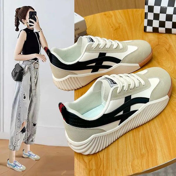 Zapatos de vestir versión coreana de plano fondo pequeño blanco para mujeres 2024 otoño