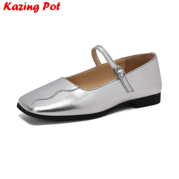 Chaussures habillées krazing pot vache cuir peu profond toe carré d'été chunky talon bas mary janes sweet élégant bureau dame femme pompes