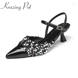 Chaussures habillées krazing pot paillettes en cuir en cuir en cuir en cuir pointu moderne
