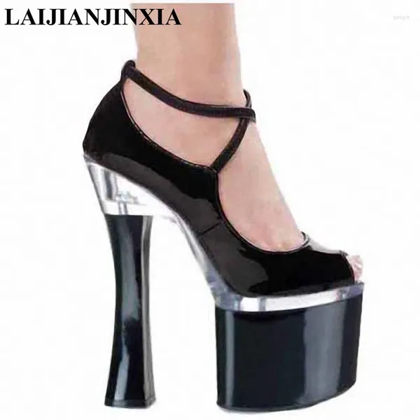 Chaussures habillées Laijianjinxia Classiques noirs 18 cm à talons hauts avec une plate-forme de taille plus formelle plus formelle 7 pouces hautes pompes