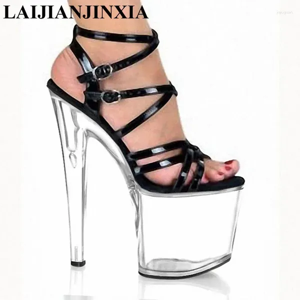 Chaussures habillées Laijianjinxia Sexy Super High Heel Plateformes Crystal Sandales 8 pouces Femmes Été Exotic Dancer Pole Dance