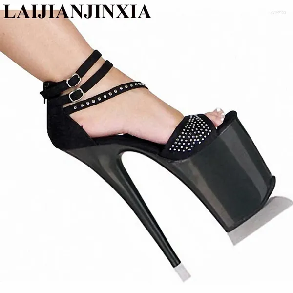 Zapatos de vestir Laijianjinxia para mujeres sexy bailando de 20 cm tacones de altura sandalias delgadas modelas de moda bombas de moda