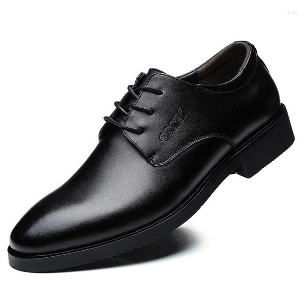 Zapatos de vestir grandes 37-47 para hombre de negocios casual de cuero británico formal clásico con cordones bajo superior transpirable para hombres italianos