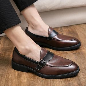 Chaussures habillées grandes taille Menle's Business Casual Leather Fashion Formal Foot Foot Black Wedding Makes Px49
