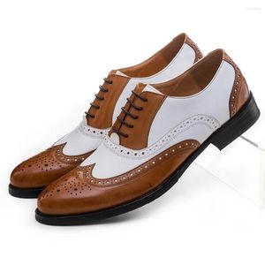 Zapatos de vestir Tamaño grande EUR45 Negro Blanco / Marrón Boda para hombre Cuero genuino Oxfords formales