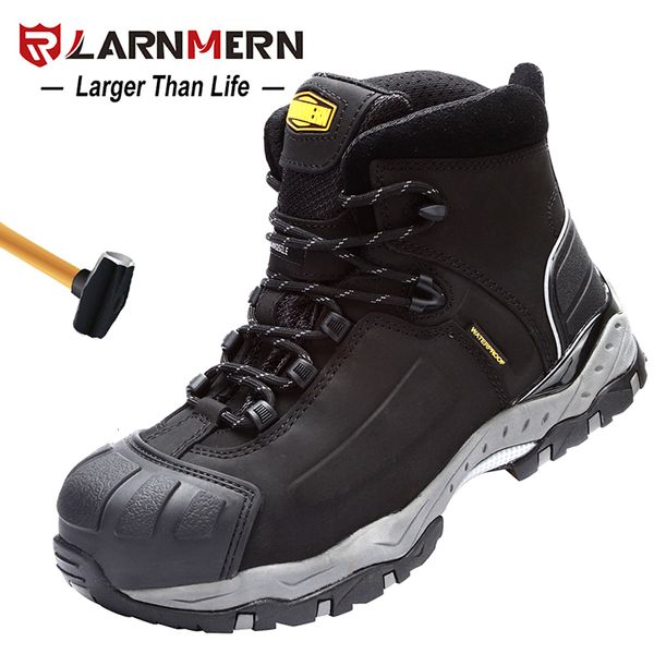 Zapatos de vestir LARMERM Seguridad Trabajo Punta de acero Cómodo Cuero genuino Impermeable Construcción Almacén Fábrica Protección Zapato 230711