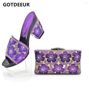 Chaussures habillées dernier Africain Matching and Bags Italien In Women Shoe Sac Sac Set décoré de strass pour fête