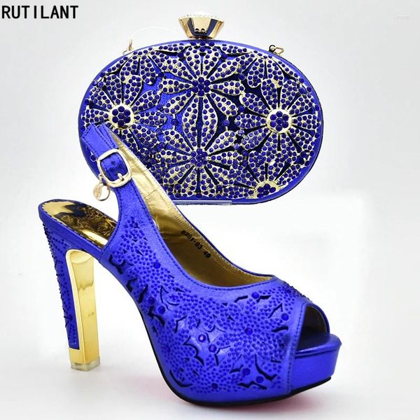 Zapatos de vestir Último diseño a juego y bolso en tacones italianos con bolsos para bodas Diseñadores de mujeres de lujo