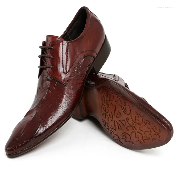 Chaussures habillées en cuir en cuir Crocodile Print Style
