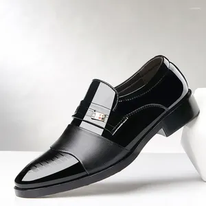 Robe chaussures en cuir mode hommes mocassins d'affaires pointu noir oxford respirant mariage formel