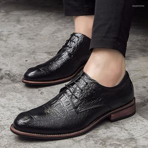 Dress Shoes Leather Men Crocodile Patroon Classic Vintage Design Business Oxfords Male schoenendressdress