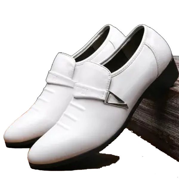 Zapatos de vestir de cuero para hombre, talla plana, auténtica piel de vaca, zapatillas clásicas con punta, estampado