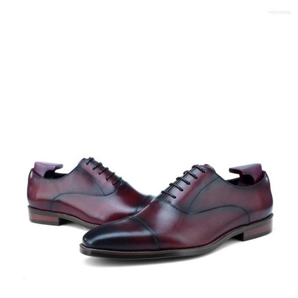 Chaussures habillées en cuir hommes luxe Style européen à lacets affaires haute qualité fête de mariage formel grande taille 45