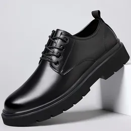 Chaussures habillées en cuir pour hommes automne affaires vêtements de cérémonie sens loisirs déplacements garçons fond souple noir mariage marié