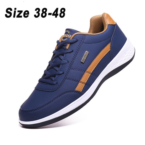 Chaussures habillées en cuir hommes chaussures baskets grande taille 48 hommes chaussures décontractées italien respirant loisirs mâle chaussures antidérapantes chaussures vulcanisées 230712