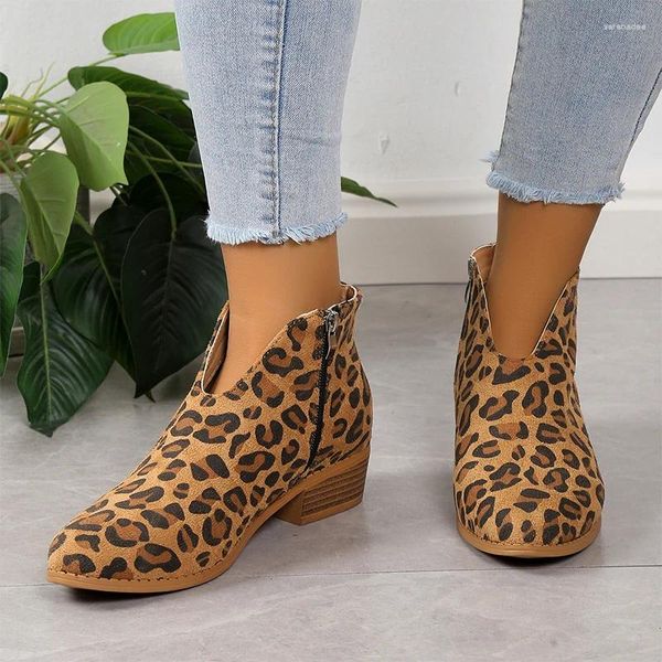 Robe chaussures léopard printemps mi-talons femmes 2024 daim gros gladiateur designer décontracté pompes de marche marque femme zapatillas