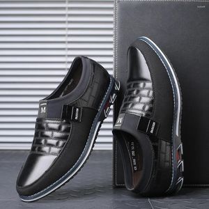 Kleding Schoenen Loafers Voor Mannen Kantoor Formele Oxfords Slip Op Punt Teen Plus Size 38-48 Zwart Leer mannelijke Bruiloft