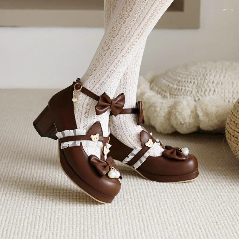 Sapatos de vestido Lolita Retro Pequeno Couro Feminino Britânico Primavera e Outono Único Japonês JK Uniforme