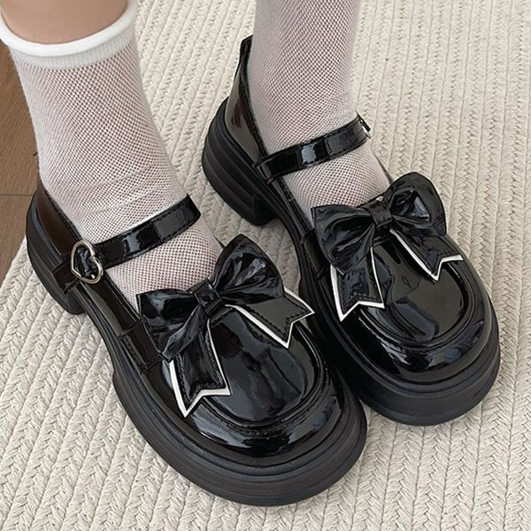 Robe chaussures lolita chaussure Mary Jane fille japonaise plate-forme noir talons hauts mode bout rond femmes brevet faux cuir cosplay 230823