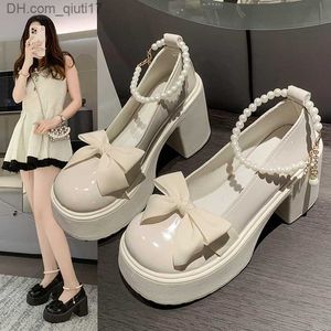 Chaussures habillées Lolita Chaussures Femmes Japonais Filles Plate-Forme Noir Talons Hauts Mode Mary Jane Chunky Plate-Forme Chaussures Jeu de Rôle Sandales Femmes Z230804