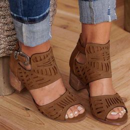 Dress Shoes Loozykit 2023 Zomer Women Sandaalgespliem Strap Fashion Hollow Out High Heel Woman Sandalias Mujer Ladies Plus Maat 35-43